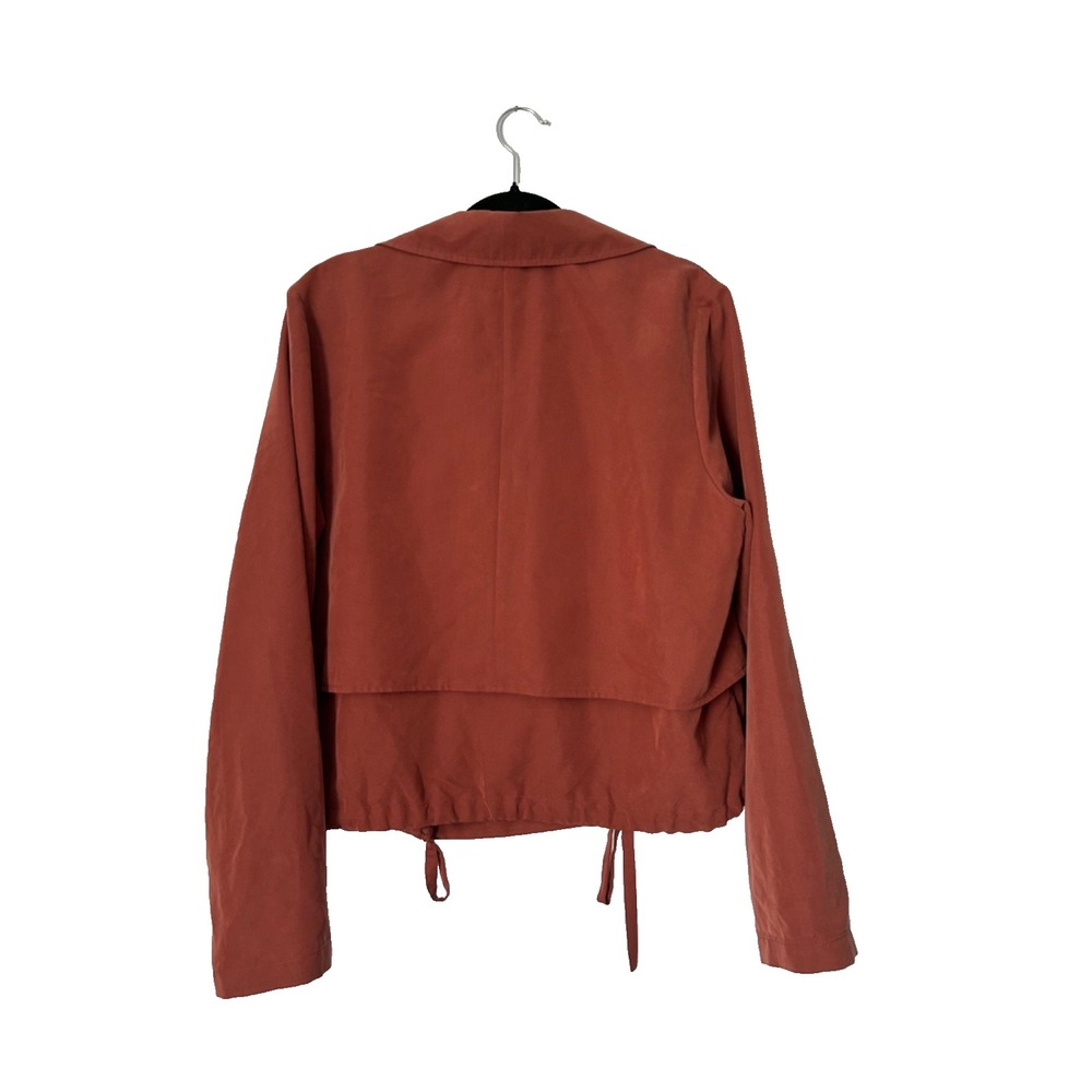 Halogen Cropped Utility Jacket Size XL Rust Modal Blend Double Breasted Button - Picture 4 of 10